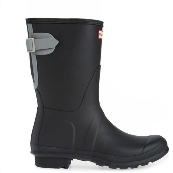 HUNTER Original Short Back Adjustable Rain Boot, BLACK GRAY Size 8 9 10 & 11 NWT - Picture 12 of 13